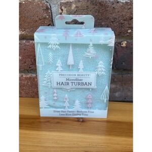 Precision Beauty Microfiber Hair Turban Towel Aqua blue dries hair faster‎